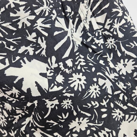 Cara Cara Helena Tank Top Black White Floral Tie Straps Smocked Back Crop Sz XS - Picture 4 of 7